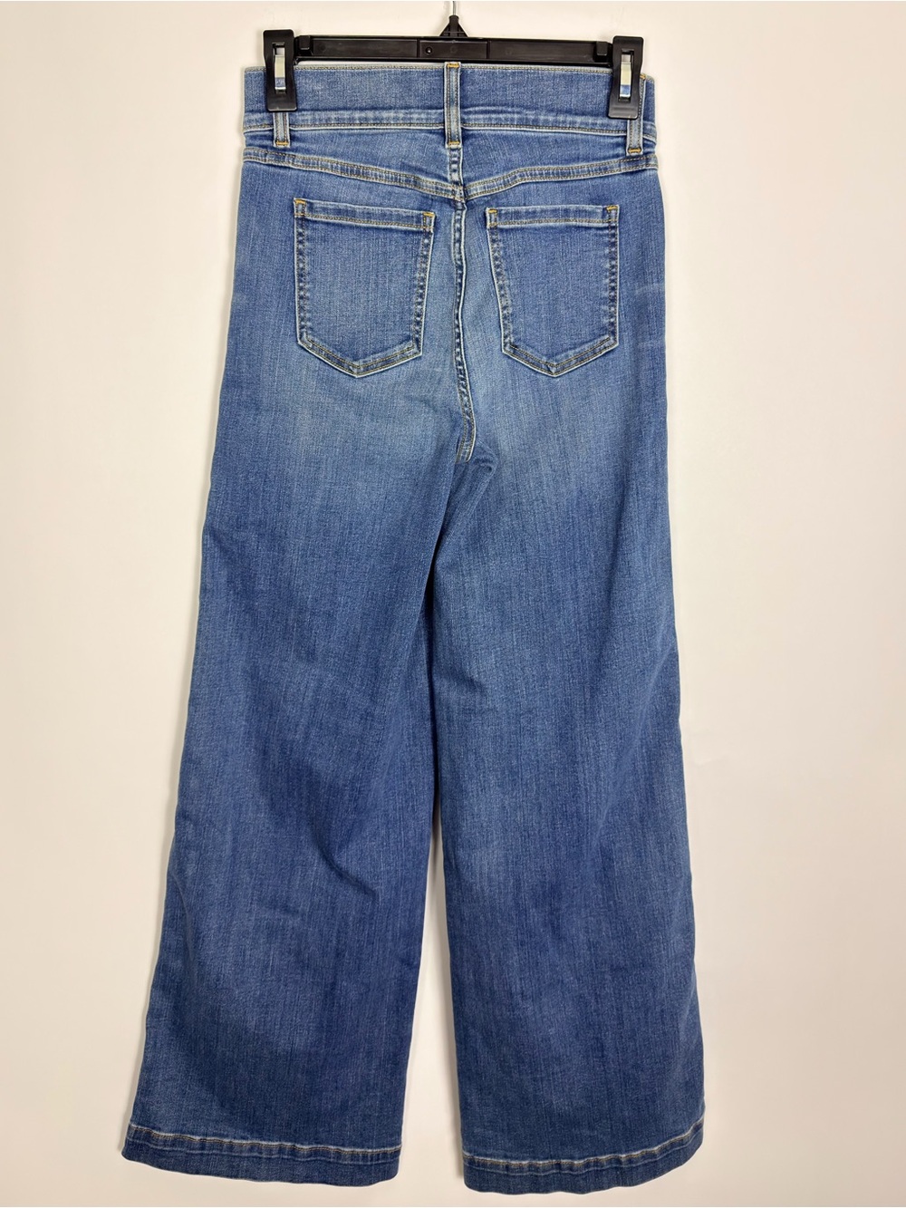Spanx Shape Seamed Front Wide Leg Jeans Vintage Indigo Size XS Petite - Picture 11 of 16